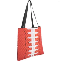 Storage Bags Super Eco-friendly Tote Bag Rugby Theme Printing Printed Handbag Purse For Women Polyester Goody Shopping