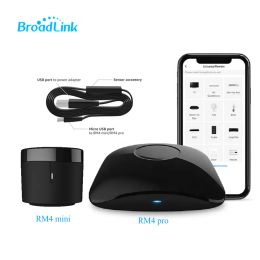 Control BroadLink RM4 Pro RM4 mini HTS2 Temp and Humidity Sensor Version Wireless Universal Remote Hub with Smart Home Solution