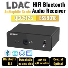 Speakers DAC Bluetooth 5.1 Audio Receiver HiRes for Headphone&Amplifier&Speaker Wireless Adapter QCC5125 ES9018 aptX HD For Home Stereo