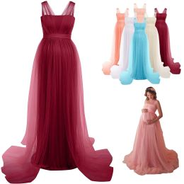 Dresses Maternity Photo Shoot Dress Multiway Wrap Tulle Long Maxi Gown Pregnant Women Party Baby Shower Dress Photography Props Costume