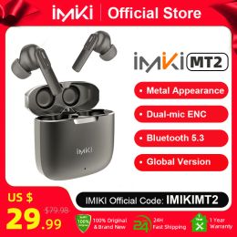 Headphones IMIKI MT2 Earphones Full InEar Dualmic ENC Noise Reduction Sports Headset BT 5.3 IPX4 Waterproof Wireless Headphone HiFi