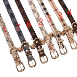 Dog Collars Leashes Designer Leashes Plaid Leash Step in Dog Harness for Cat Chihuahua Brown S Wholesale 6222 Q2 240302