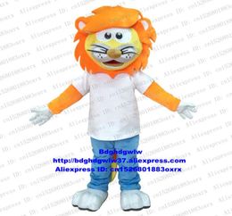 Mascot Costumes Orange Colour Lion Mascot Costume Adult Cartoon Character Outfit Suit Fandango Dancing Party Movie Props zx19091607334