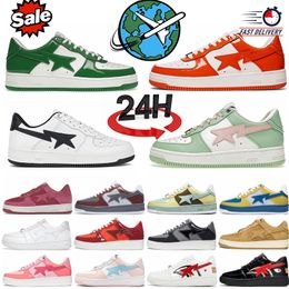 Designer Sta Casual Shoes Low Top Men and women White Yellow Camouflage Skateboarding Sports Bapely Sneakers Outdoor Shoes Waterproof leather sizes 36-45 with box