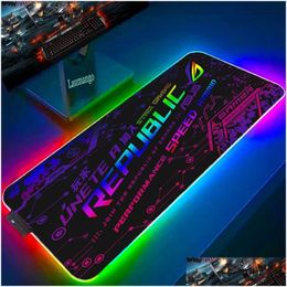 Mouse Pads Wrist Rests Asus Rog Rgb Mousepad Xxl Gaming Accessories Large Led Pad Luminous Keyboard Desk Protector Pc Gamer With Wire Otl9J