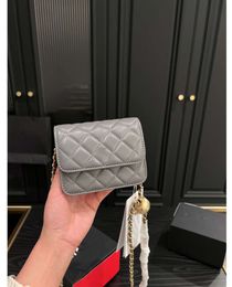 Vintage CC Designer Bags Women Mini Woc Shoulder With Gold Ball Cf Flap Purse Classic Small Tote Lady Black Handbags Quilted Crossbody Wallet all match