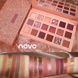 Shadow NOVO Matte Pearlescent Radiant Glitter Nude Eye Shadow Palette 18 Colours Shimmer Pigment Eye Shadow Easy to Wear Beauty Makeup