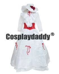 Mary Poppins Movie Princess Mary White Party Dress Cosplay Costume7907165