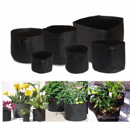 Gallon Nonwoven Fabrics Grow Bag Handles Round Fabric Pots Plant Pouch Root Grow Bag Aeration Pot Container 10 Size c1832748451