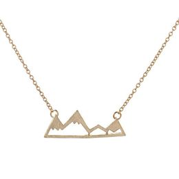 Fashionable mountain peaks necklaces geometric landscape character pendant necklaces electroplating silver plated necklaces gift f2489