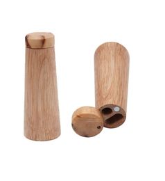 Natural Wooden Wood Dugout With One Hitter 98MM Handmade Style Handmade Wood Dugout Cigarette Case Tobacco Pipe Jars7986025