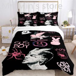 sets Satanic Cry Baby Lil Peep Printed Duvet Cover King Microfiber Bedding Set Halloween Comforter Cover