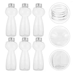 Wine Glasses 6 Pcs Juice Bottle Plastic Bottles Drinking Convenient Glass Empty Milk Storage