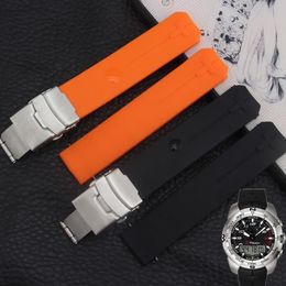 Watch Bands Shengmeirui Waterproof Silicone Strap FOR 1853 T-touch COLLECTION T013 T013420A T033T047 Men's Mechanical Accesso164L