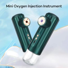 Machine Mini Oxygen Injection Instrument LED Red Blue Light Nano Mist Sprayer Deep Hydrating High Pressure Face Humidifier Anti Acne