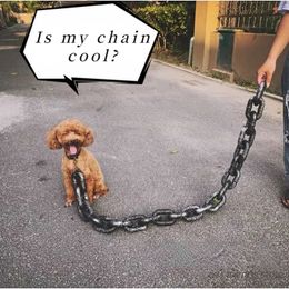 Dog Traction Chain Simulation Iron Plastic Thick Rope Net Red Fun Pet Supplies Dogs Accessories 240226