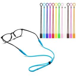 Adjustable Elastic Silicone Eyeglasses Straps Sunglasses Hanging Neck Chain Sports Anti Slip String Glasses Ropes Band Cord Holder YFA1969