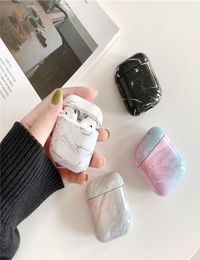 For Apple Airpods case Fashion Cartoon Marble hard case Headphone accessories protective cover for airpods Charging Box case bag7545630