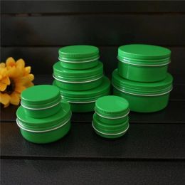 Bottles 10/15/20/30/50/60/80/100/150g Green Empty Round Aluminium Box Metal Tin Cans Cosmetic Cream DIY Refillable Jar Tea Aluminium Pot