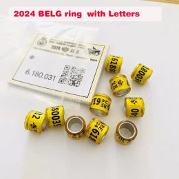 Rings 20pcs 2024 BELG Pigeon Rings With Letters Cards Bird 8mm