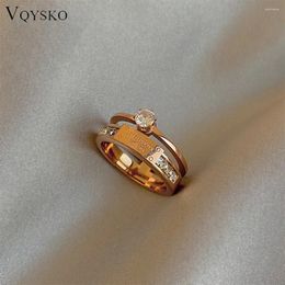 Cluster Rings VQYSKO LOVER FOREVER Zircon Double Brilliant Engagement Ring For Women Anniversary Gift Love