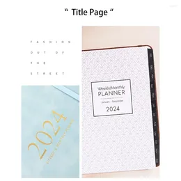 Loose-leaf Book 2024 Weekly Planner Notebook Gift A5 Diary Agenda With Smooth Writing Premium Thickened Pages Coil Ring