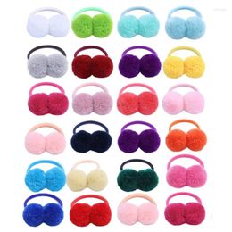 Hair Accessories 24Pcs Pom Ties Ball Band Pigtail Ponytail Holders Rope For Little Girls Toddlers Kids A2UB