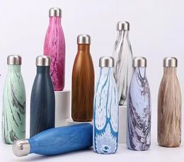 Bottiglie d'acqua isolate ecologiche per bevande sportive a forma di cola termica a doppia parete in acciaio inossidabile da 500 ml con logo personalizzato