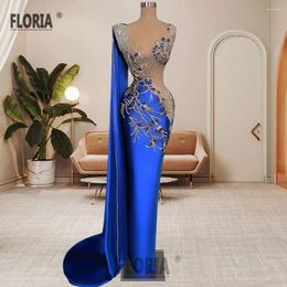 Party Dresses Delicate Beads Tassel Mermaid Evening Sparkly Crystal Elegant Satin Dubai Woman Formal Gowns Sheer Vestido