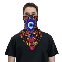 Bandanas Mediterranean Evil Eye Bandana Neck Warmer Women Men Winter Hiking Ski Scarf Gaiter Turkish Amulet Culture Face Mask Cover