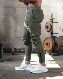 Sweatpants Mens Fitness Leggings Running Jogging Green Pants Joggers Streetwear Multipocket Trousers Sport Training Bottoms Sweatpants