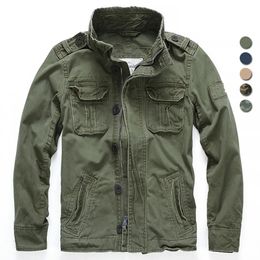 Men Military Jacket Men M65 Denim Retro Cargo Jacketes Outdoor Multi Pockets Camo Tops Field Casual Fashion Hiking Coats Uniform 240228