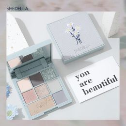 Shadow SHEDELLA Embroidered 8 Colors Eye Shadow Pallete Dumb Pearl Bright Sequins Smoke Gray Makeup Daily Practical Eye Shadow Palette