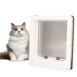 Cages Pet Flap Door Magnetic Lockable 4 Modes Noiseless Automatic Cat Door for Cattery Pet Cage Indoor Cat Door