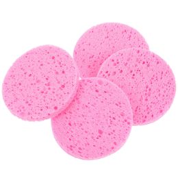 Puff 50 Pcs Disposable Face Sponges Round Cotton Pad Cleaning Supplies 8x8cm Pink Wood Pulp