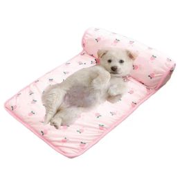Mats Cat Cooling Mat Cute Cool Pet Pad Cool Bed And Cute Ice Pad With Colorful Print And Pillow For Dogs Summer For Outdoor Camping