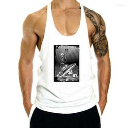 Men's Tank Tops 2024 Sleeveless Casual Surfing Top Men - Long Board Skeleton Basic O-Neck