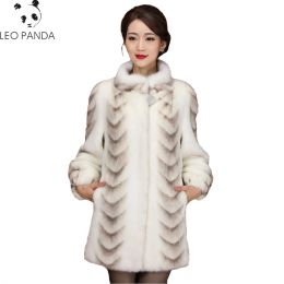 Fur Superior quality Real Mink Fur Coat For Women China Full Sleeve Thick Warm Long Genuine Natural Fur Coats Plus size 3xl