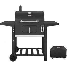 CD1824AC 24 Inch Charcoal Grill BBQ Outdoor Picnic Patio Backyard Cooking with Cover 240223