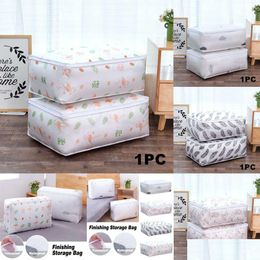 Storage Bags New Storage Bags Large Capacity Clothes Quilt Bag Blanket Closet Sweater Organizer Box Sorting Pouches Cabinet Foldable D Dhwhi