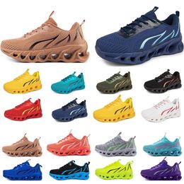 Running Spring Shoes Men Flat GAI Shoes Soft Sole Bule Grey New Models Fashion Colour Blocking Sports Big Size A101 119