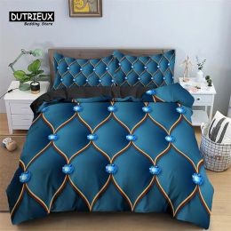 sets Luxury Geometric Duvet Cover Microfiber Diamond Bedding Set Abstract Pattern Comforter Cover King Queen For Girls Adult Bedroom