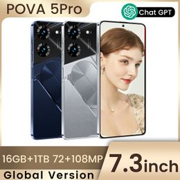 POVA5Pro 5G Smartphone 7.0 Inch Original Unlocked Mobile Phone 16GB+1TB 4G Dual SIM Card Mobile Phone Global Version Cell Phone