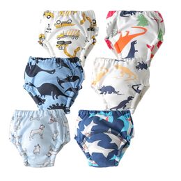 6pcs Baby Cotton Training Pants Diapers Panties Nappy Reusable Washable Adjustable Kid Soft Cotton Underwear for Infant Boy Girl 240229
