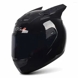 Motorcycle Helmets Black Horn Bright Pulse Wear-Resistant Motocross Anti-Fall Supplies Breathable Protection Full Face Helmet