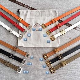 Belts Designer Quality H Letter Square Needle Buckle Belt Women's Cowhide 1.5cm Thin Decorative Belt Versatile and Simple AP7W
