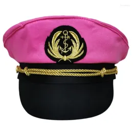 Berets Pink Captain Hat For Sailor Party Masquerade Marine Cruise