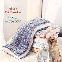 Mats Dog Bed Thickened Mat Pet Cat Soft Fleece Pad Blanket Cushion Home Washable Rug Keep Warm Supplies cameo