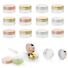 Bottles 30pcs/sets 10g Empty Jars Plastic Cosmetic Container Refillable Bottle for Face Cream Container Makeup Jar Pots with Gold Lid