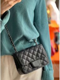 2024 Shoulder Bags 10A Top Tier Quality Mini Square Flap Bag Designers Womens Real Leather Caviar Lambskin Classic Black Purse Quilted Hangbags Crossbody 6818ESS